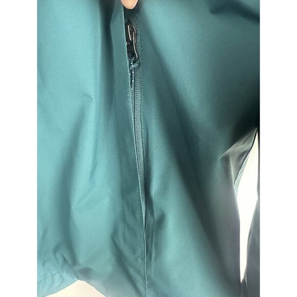 L.L. Bean Water Resistant Full Zip Shell Rain Jacket Hooded Teal Men’s Size XL - Picture 7 of 8
